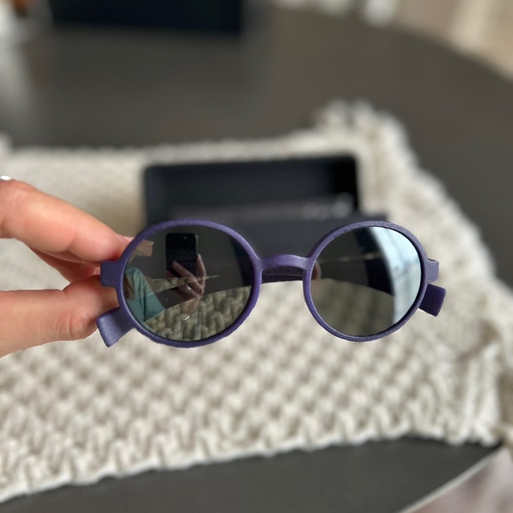 MYKITA Matte Purple Round Sunglasses with Dark Grey Polarized Lenses